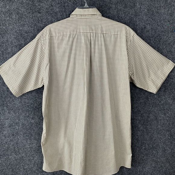 LL Bean Button Down Short Sleeve Shirt Men L Tall Windowpane Ck Wrinkle Resist. - Picture 8 of 12
